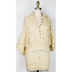 Free People Open Knit Hoodie Sweater